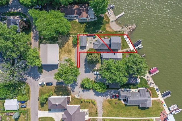 14060 Seminole Path, Lakeview, OH 43331 - aerial view of property's location featuring property parcel outlined and a nearby body of water