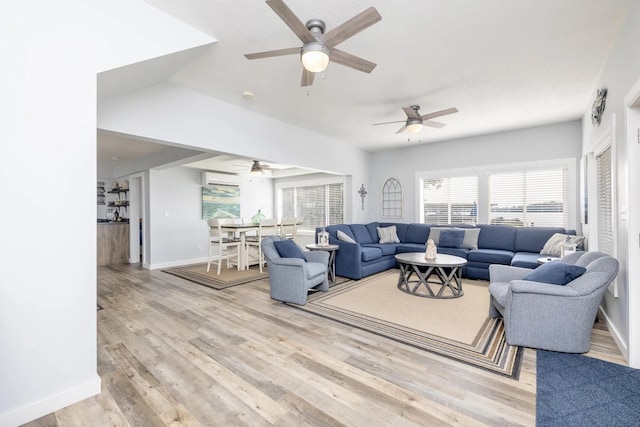 14060 Seminole Path, Lakeview, OH 43331 - living area featuring a ceiling fan and wood finished floors