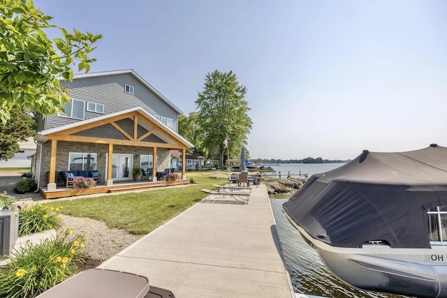 14060 Seminole Path, Lakeview, OH 43331 - exterior space featuring a water view and french doors
