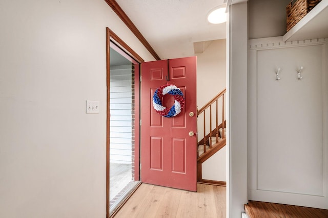 1169 Riva Ridge Blvd, Columbus, OH 43230 - foyer entrance with light wood-type flooring and stairway
