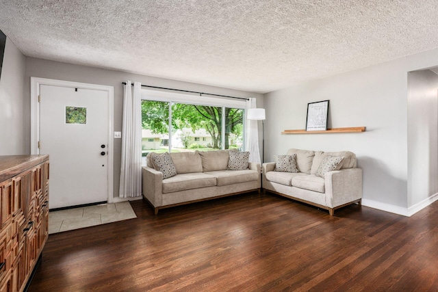 2486 Cranford Rd, Columbus, OH 43221 - living room with dark wood-type flooring and a textured ceiling