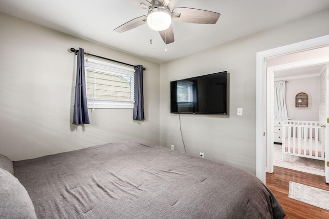 2486 Cranford Rd, Columbus, OH 43221 - bedroom featuring wood finished floors and a ceiling fan