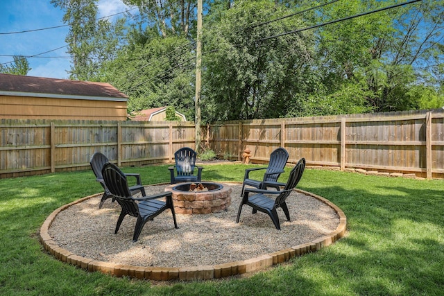2486 Cranford Rd, Columbus, OH 43221 - fenced backyard featuring a fire pit