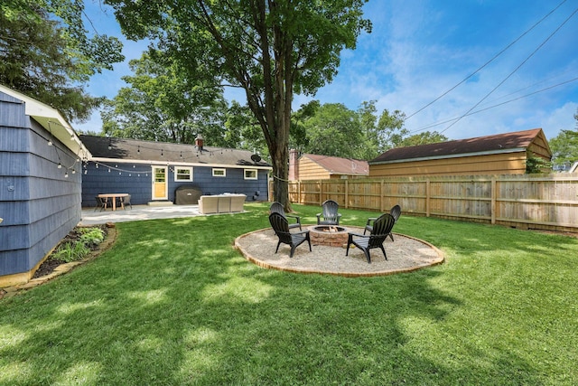 2486 Cranford Rd, Columbus, OH 43221 - fenced yard with a patio and a fire pit