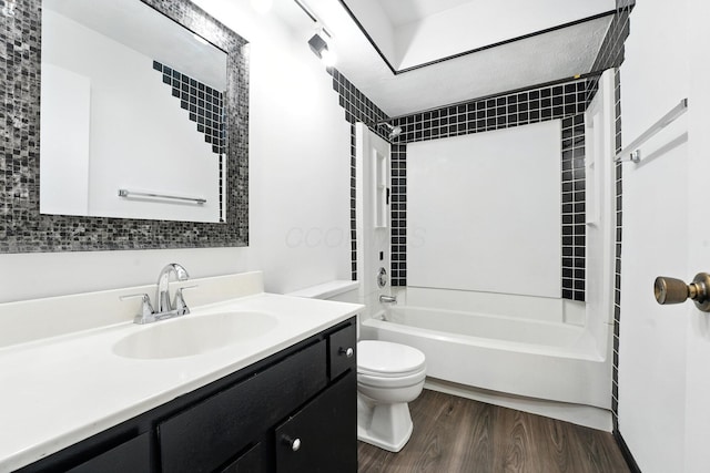 2663 Cedar Lake Dr, Dublin, OH 43016 - bathroom with vanity, wood finished floors, and bathtub / shower combination