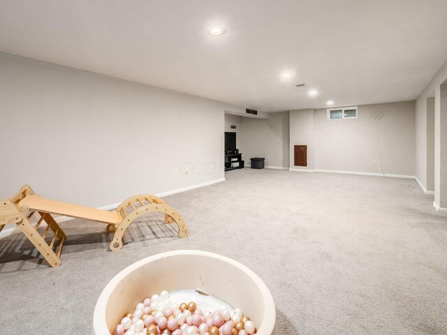 1410 Chelmsford Sq S, Columbus, OH 43229 - finished basement with recessed lighting and carpet flooring