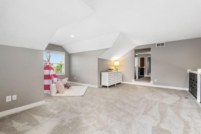 7125 Marrisey Loop, Galena, OH 43021 - game room featuring lofted ceiling and carpet