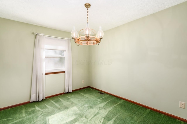 6945 Cooper Rd, Westerville, OH 43081 - spare room with carpet flooring and a chandelier