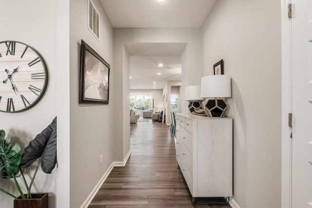 3031 Sinatra Way, Powell, OH 43065 - hallway with dark wood finished floors and recessed lighting