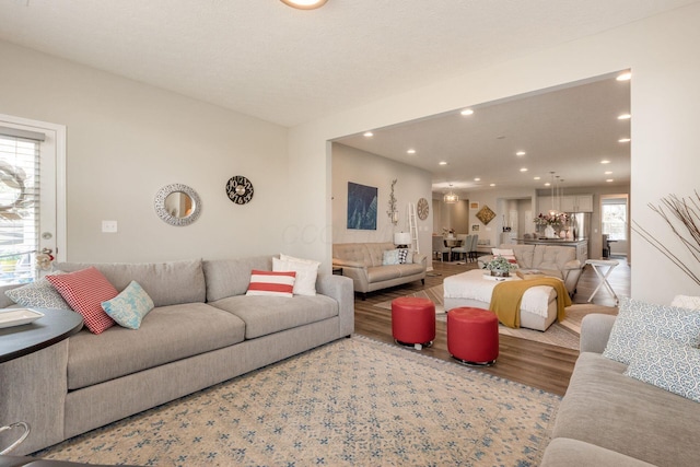 3031 Sinatra Way, Powell, OH 43065 - living area featuring recessed lighting and wood finished floors