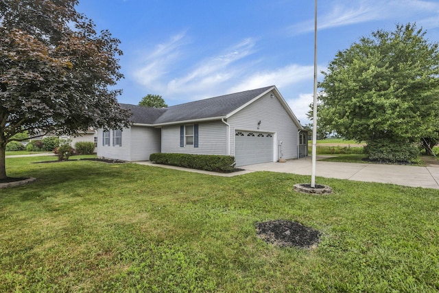 201 Christopher Ct, Hebron, OH 43025 - view of front of property featuring concrete driveway, an attached garage, a front yard, and a shingled roof