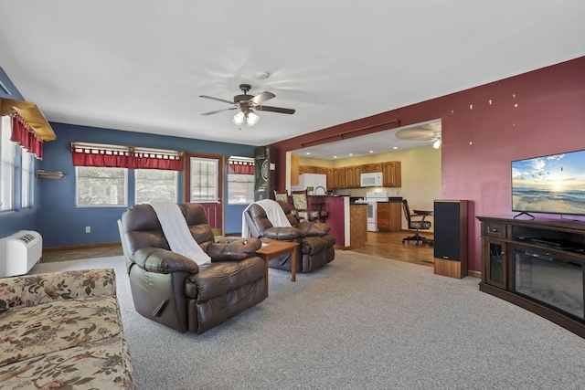 201 Christopher Ct, Hebron, OH 43025 - living room with ceiling fan and light carpet
