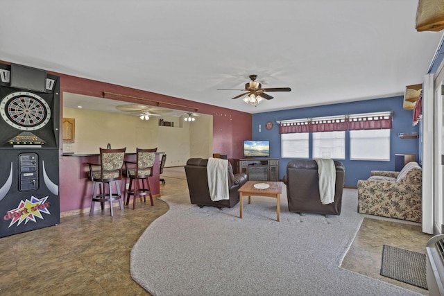 201 Christopher Ct, Hebron, OH 43025 - living room featuring ceiling fan and baseboards