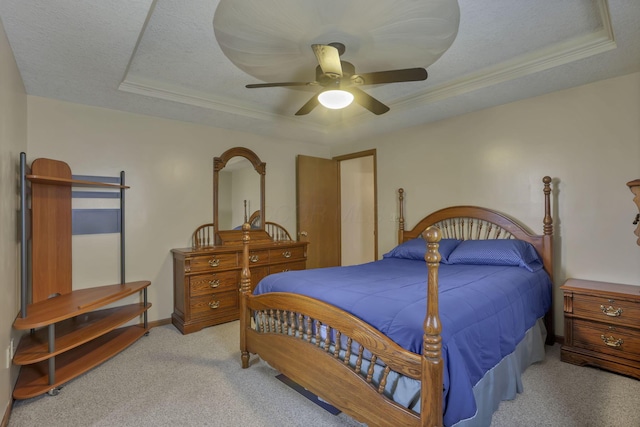 201 Christopher Ct, Hebron, OH 43025 - carpeted bedroom with a tray ceiling, ceiling fan, and crown molding
