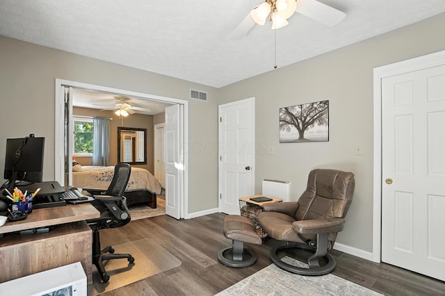 96 Executive Ct Unit B, Westerville, OH 43081 - office featuring ceiling fan and dark wood-style floors
