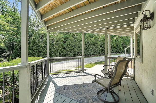96 Executive Ct Unit B, Westerville, OH 43081 - wooden terrace featuring view of wooded area
