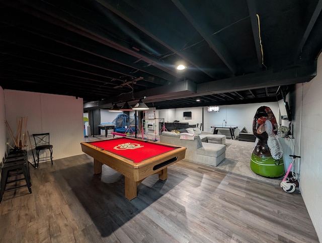 3439 Rough And Ready Rd, New Concord, OH 43762 - playroom featuring billiards and wood finished floors