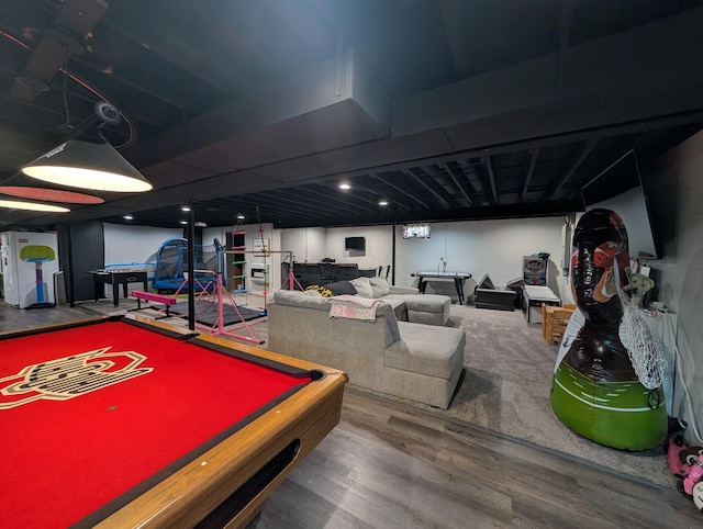 3439 Rough And Ready Rd, New Concord, OH 43762 - playroom with billiards and wood finished floors