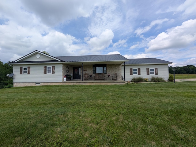 3439 Rough And Ready Rd, New Concord, OH 43762 - view of front of property featuring a front yard and a metal roof