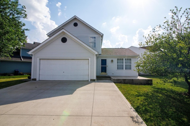 1229 Treehaven Ln, Columbus, OH 43204 - traditional home with concrete driveway, a front yard, and a garage