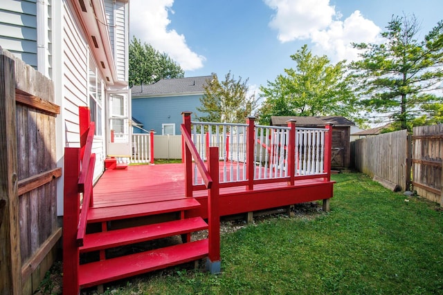 1229 Treehaven Ln, Columbus, OH 43204 - wooden deck featuring a fenced backyard