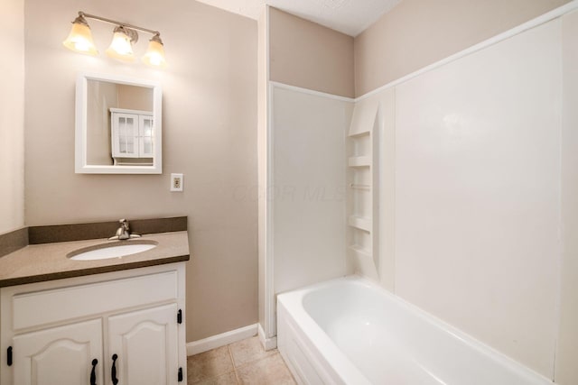 675-677 Beech St, Columbus, OH 43206 - full bath with vanity, tile patterned floors, and shower / washtub combination