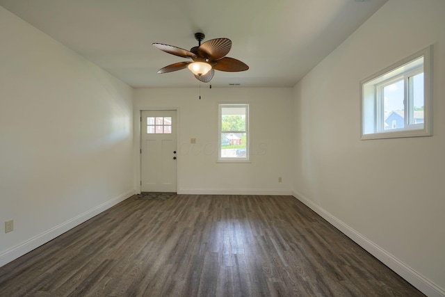 424 N Walnut St, Logan, OH 43138 - foyer featuring dark wood-style flooring and ceiling fan