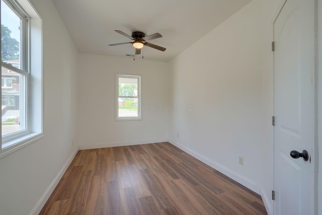 424 N Walnut St, Logan, OH 43138 - empty room featuring wood finished floors and ceiling fan