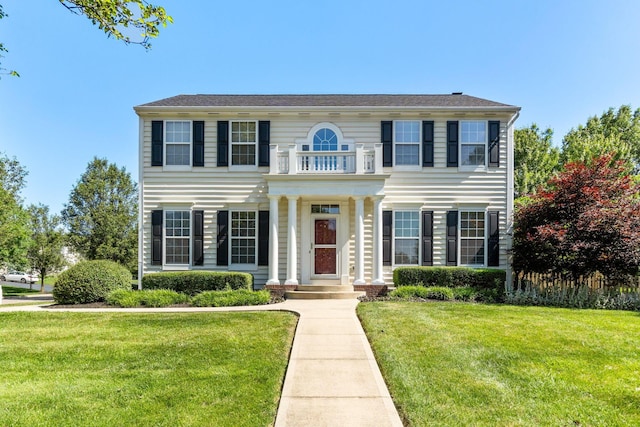 4884 Alston Grove Dr, Westerville, OH 43082 - colonial home with a balcony and a front yard