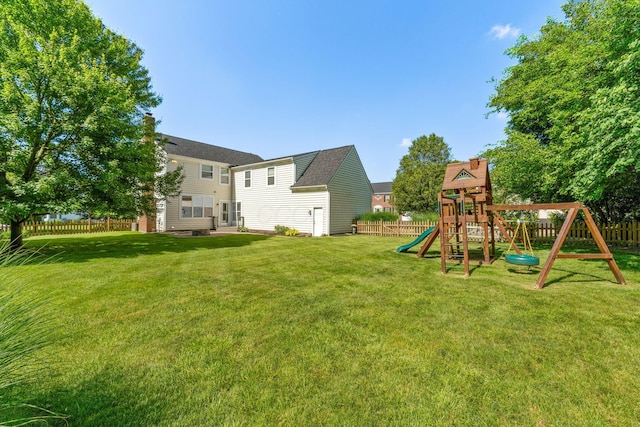 4884 Alston Grove Dr, Westerville, OH 43082 - fenced backyard featuring a playground