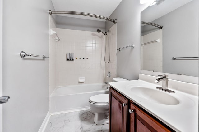 4884 Alston Grove Dr, Westerville, OH 43082 - full bath with vanity, bathtub / shower combination, and marble finish floors