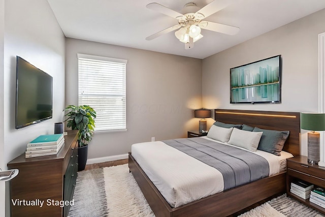 4884 Alston Grove Dr, Westerville, OH 43082 - bedroom featuring wood finished floors and ceiling fan