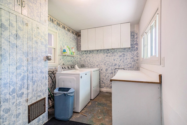 2883 Tucker Rd, Lucas, OH 44843 - laundry area featuring washing machine and dryer and cabinet space