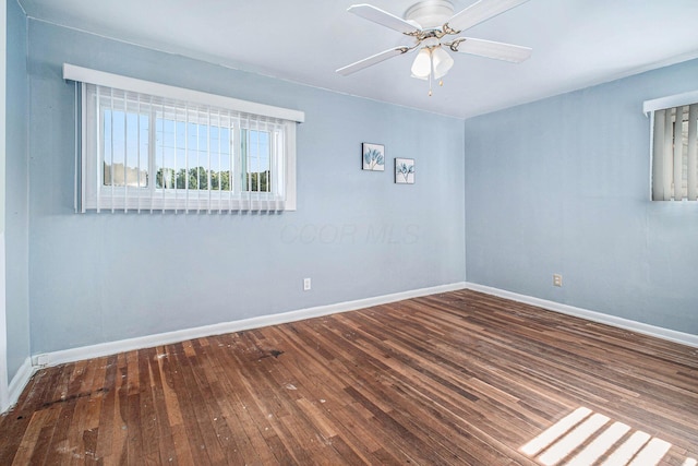 2883 Tucker Rd, Lucas, OH 44843 - unfurnished room with hardwood / wood-style floors and ceiling fan