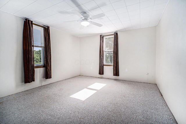 2883 Tucker Rd, Lucas, OH 44843 - spare room with carpet floors and a ceiling fan