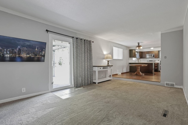 372 Depauw Ct, Columbus, OH 43230 - unfurnished living room featuring carpet floors and ceiling fan
