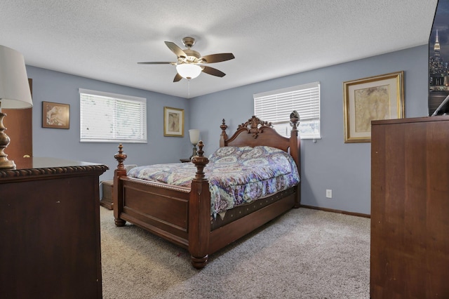 372 Depauw Ct, Columbus, OH 43230 - bedroom with carpet floors, ceiling fan, and a textured ceiling