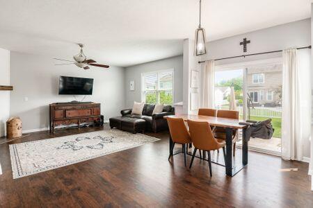 1883 Caplinger Dr, Grove City, OH 43123 - dining area featuring dark wood-type flooring and ceiling fan