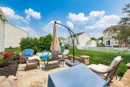 1883 Caplinger Dr, Grove City, OH 43123 - view of patio / terrace featuring an outdoor living space and a residential view