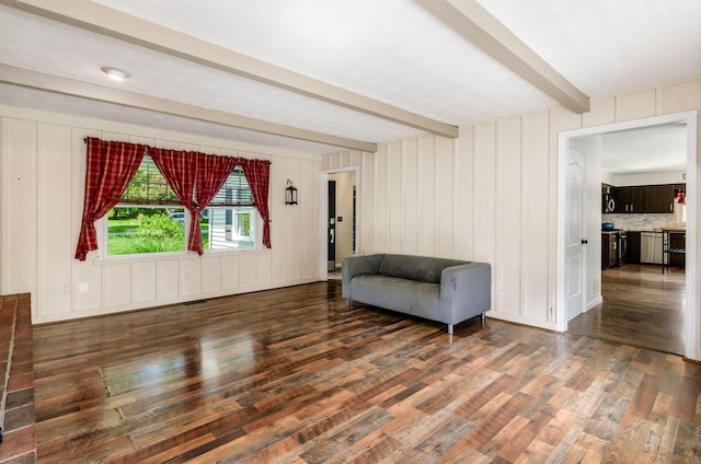 277 Mill Race Rd, Granville, OH 43023 - living area featuring wood finished floors and beam ceiling