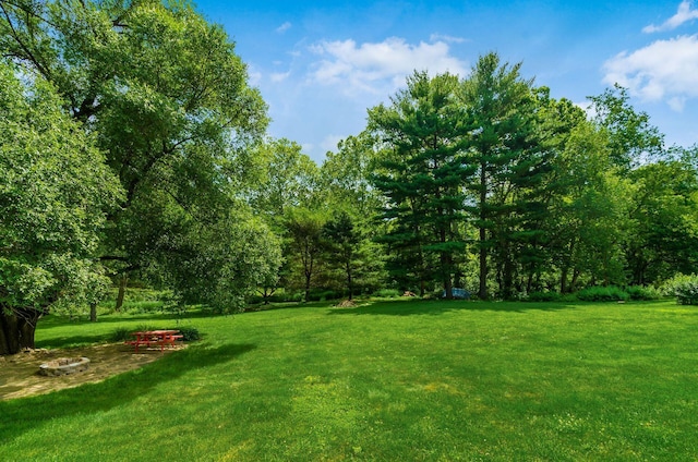 277 Mill Race Rd, Granville, OH 43023 - view of grassy yard with a fire pit