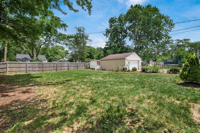 854 E Weber Rd, Columbus, OH 43211 - fenced backyard with a trampoline and a detached garage