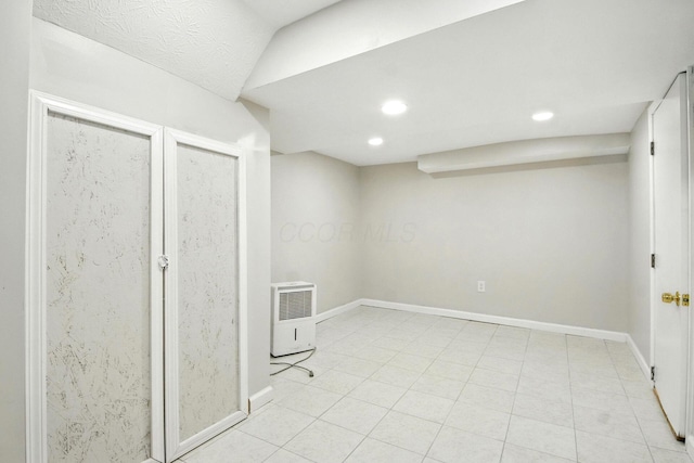 87 N Warren Ave, Columbus, OH 43204 - finished basement with recessed lighting and light tile patterned floors