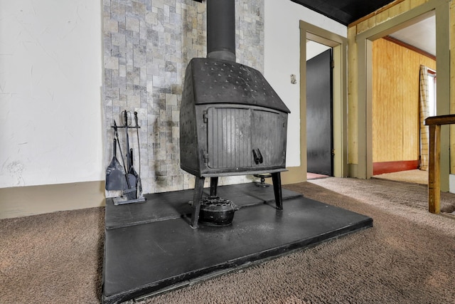 27380 Miller Rd, Rockbridge, OH 43149 - detailed view of a wood stove and carpet