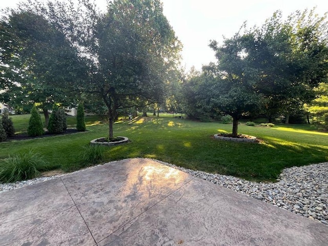 450 Village Ridge Ct, Powell, OH 43065 - view of green lawn with a patio