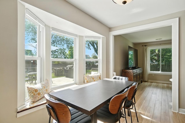 1817 Ibson Dr, Powell, OH 43065 - dining space with light wood-style flooring and baseboards