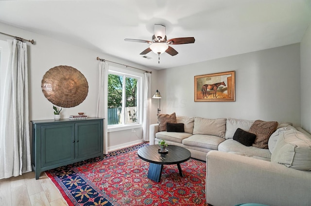 1817 Ibson Dr, Powell, OH 43065 - living room with ceiling fan and baseboards