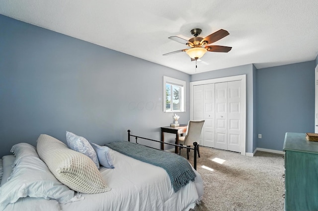 1817 Ibson Dr, Powell, OH 43065 - carpeted bedroom featuring a closet and a ceiling fan