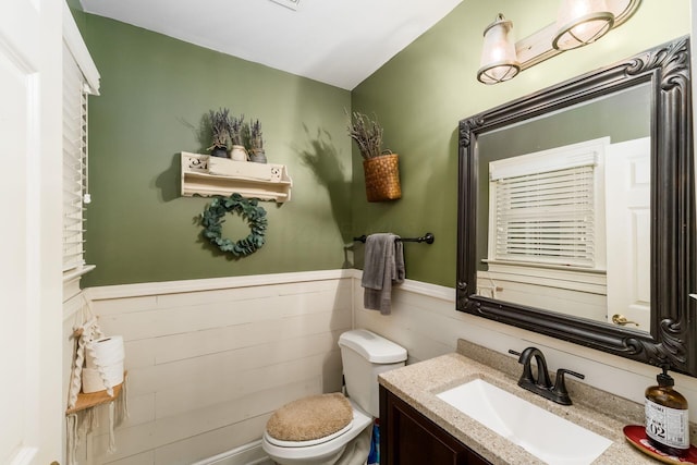1828 Bradford Cir, Newark, OH 43055 - bathroom featuring vanity and a wainscoted wall