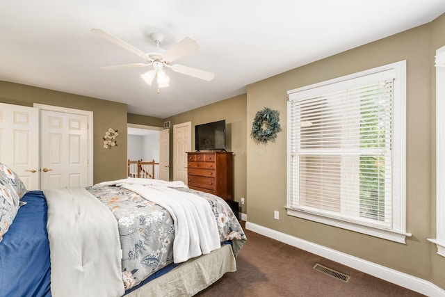 1828 Bradford Cir, Newark, OH 43055 - bedroom with carpet and ceiling fan